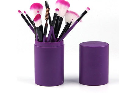 Professional 12-Piece Makeup Brush Set - Blush, Eyeshadow, Highlighter & More