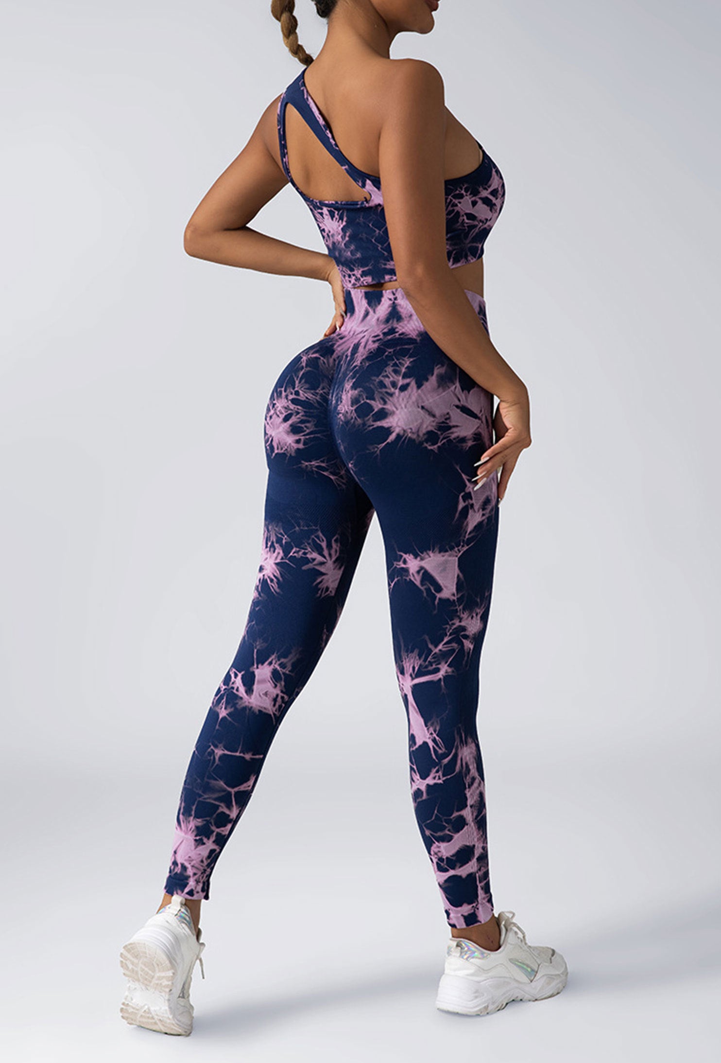 Women's Workout Leggings - High Waisted, Tie Dye, Compression Tights