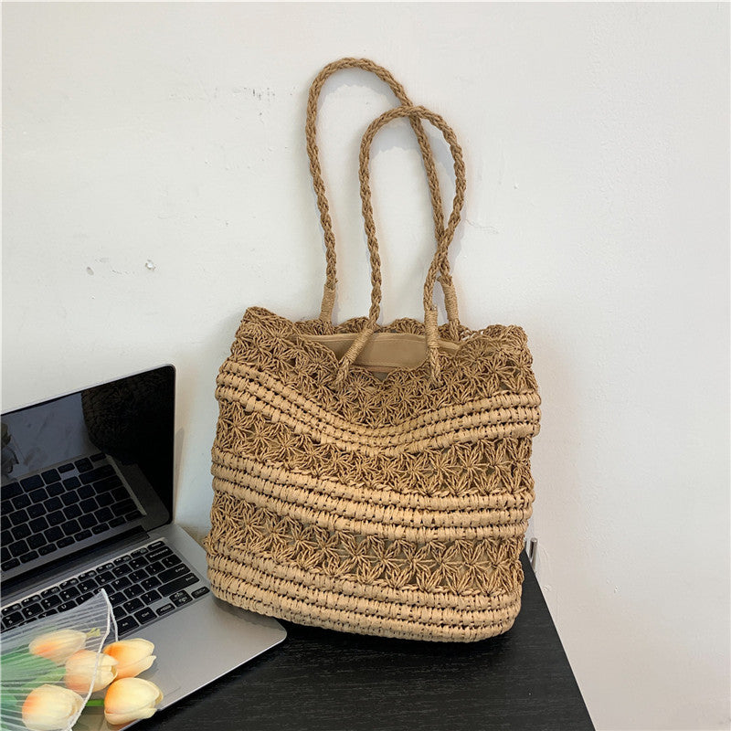 French Vintage Weave Hollow Shoulder Bag