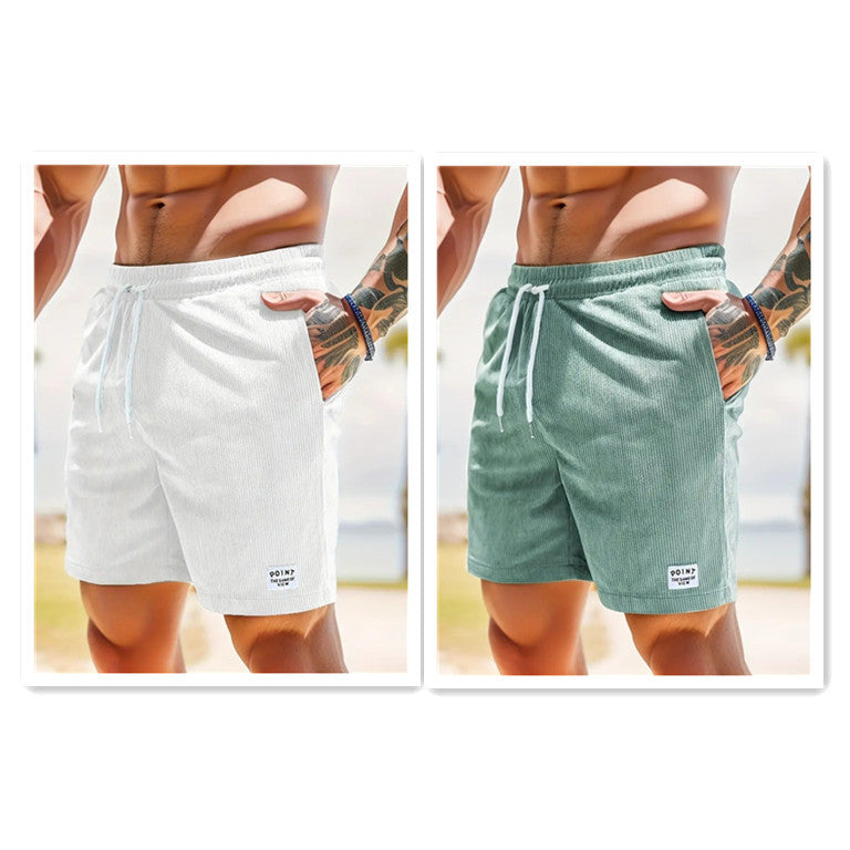 Men's Summer Corduroy Drawstring Shorts