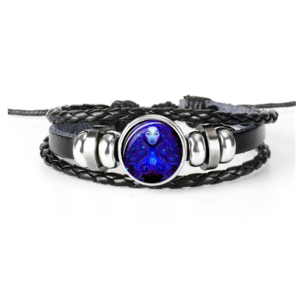 Zodiac Constellation Bracelet - Astrology Leather Bracelet for All Ages
