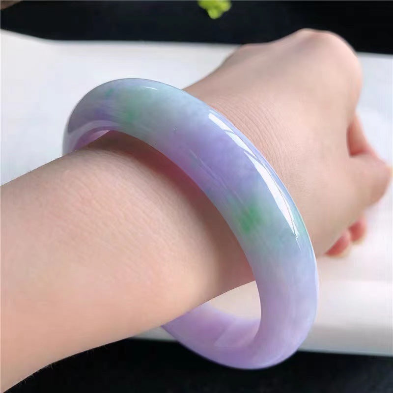 Myanmar Violet Jade Bracelet - Natural Gemstone Jewelry