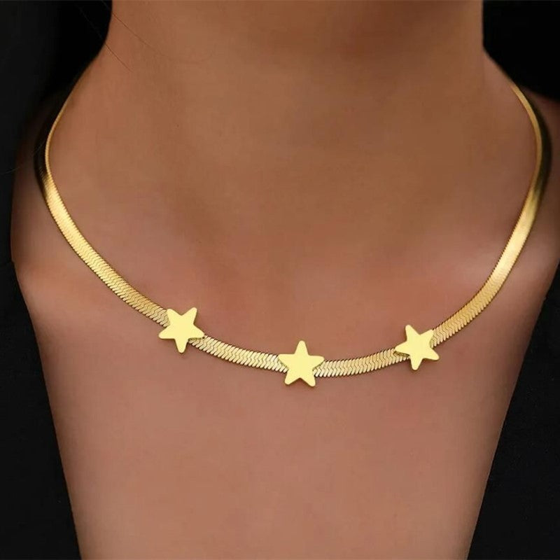 Gothic Star Choker Necklace - Stainless Steel Statement Jewelry