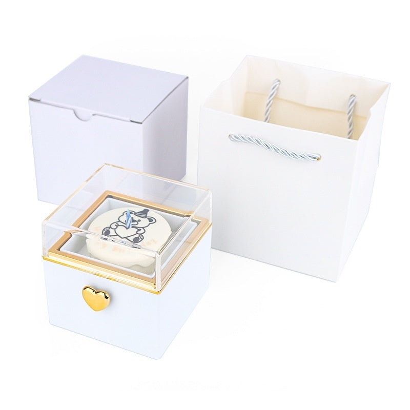 Bear Birthday Cake Surprise Flip Ring Box - A Unique Gift and Jewelry Combo