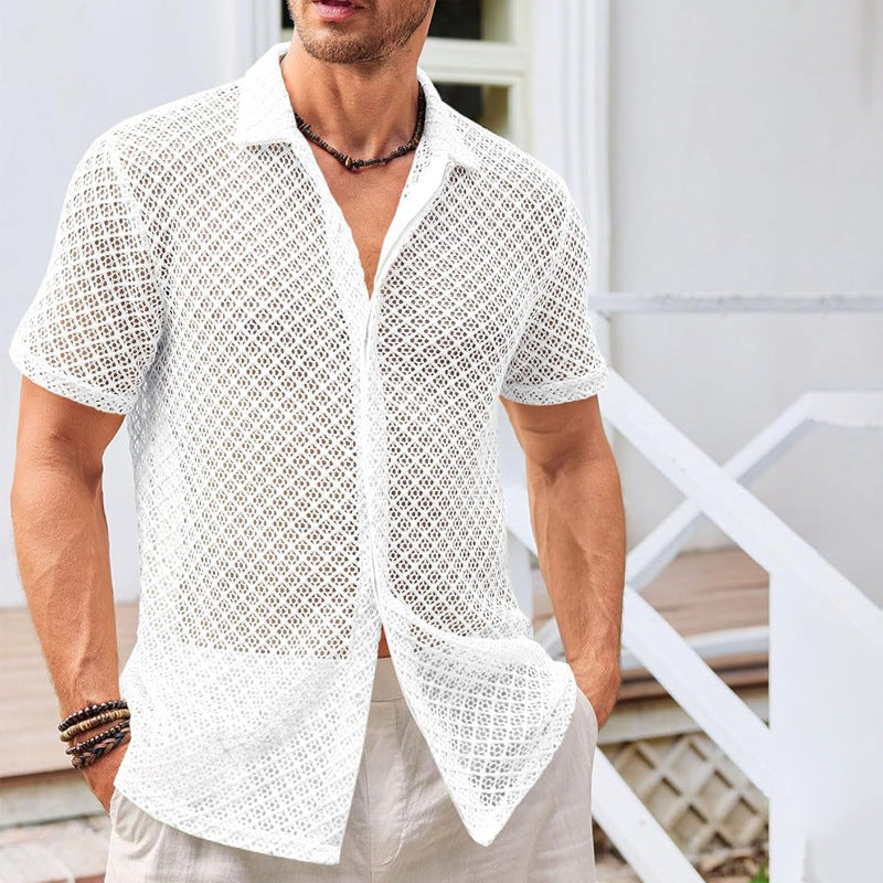 Men's Summer Mesh Short Sleeve Shirt