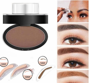 Professional Eyebrow Stamp Kit - Waterproof Powder with 3 Stencil Shapes (6g)