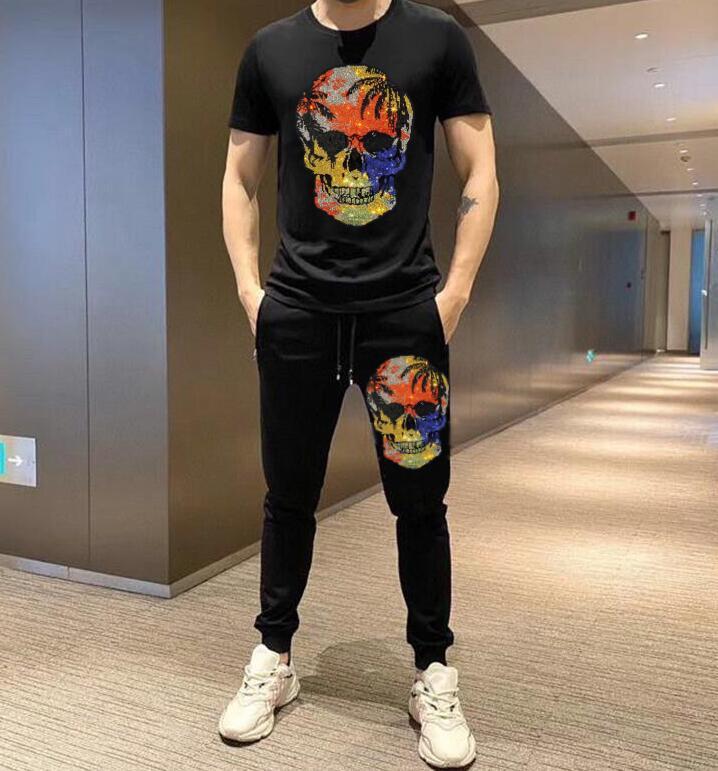 Short-sleeved Trousers Casual Fashion Hot Drilling Suit
