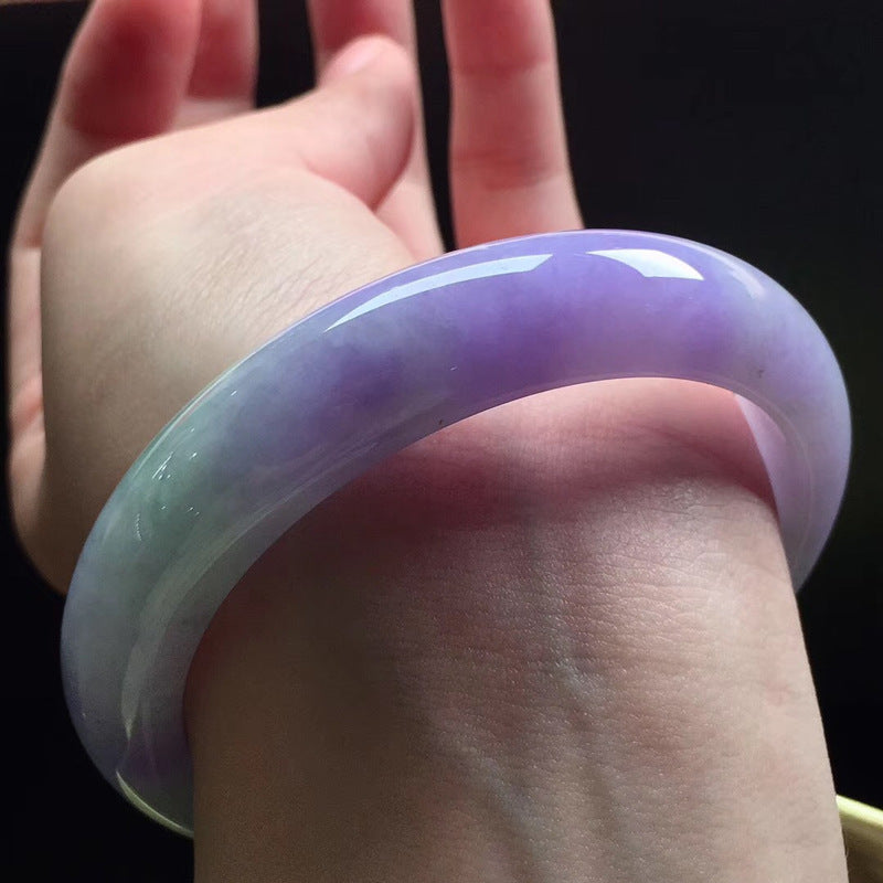 Myanmar Violet Jade Bracelet - Natural Gemstone Jewelry