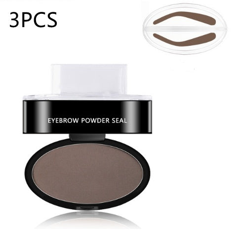 Professional Eyebrow Stamp Kit - Waterproof Powder with 3 Stencil Shapes (6g)
