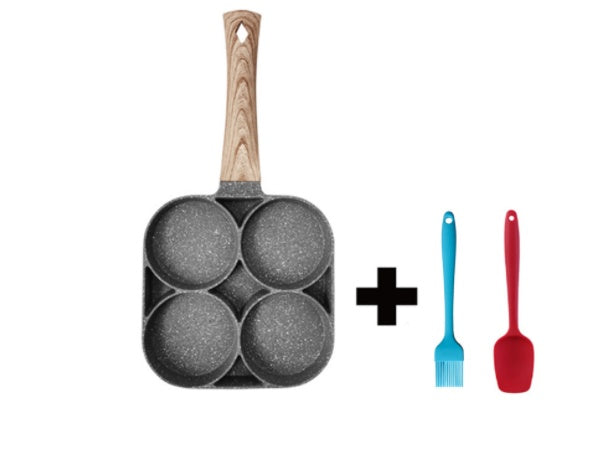Non-Stick 4 Hole Frying Pan - Perfect for Breakfast, Burgers, Eggs, and Pancakes