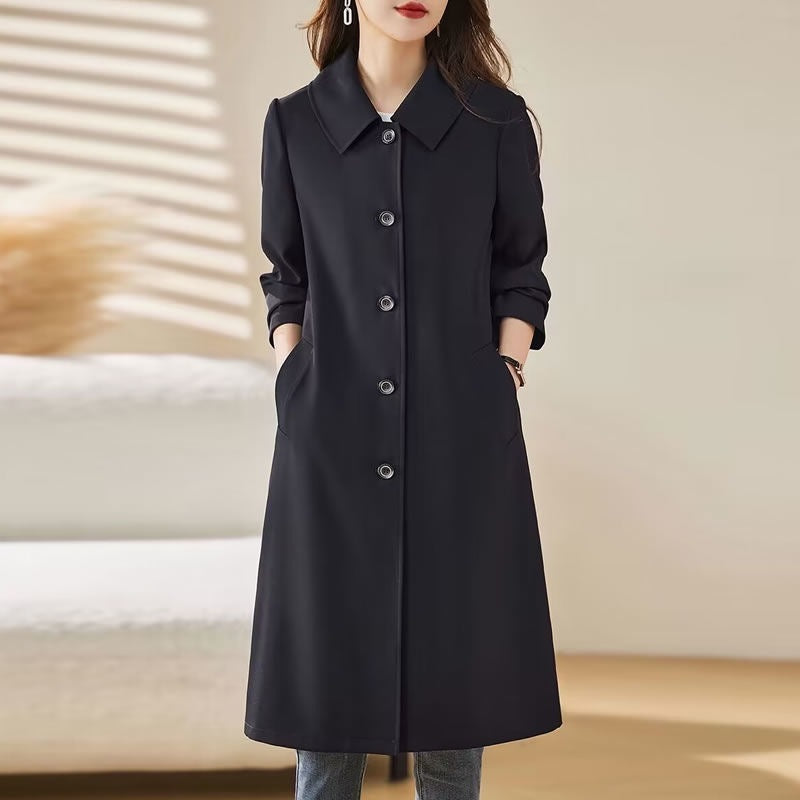 Mid-Length Spring Autumn Versatile Trench Thin Coat