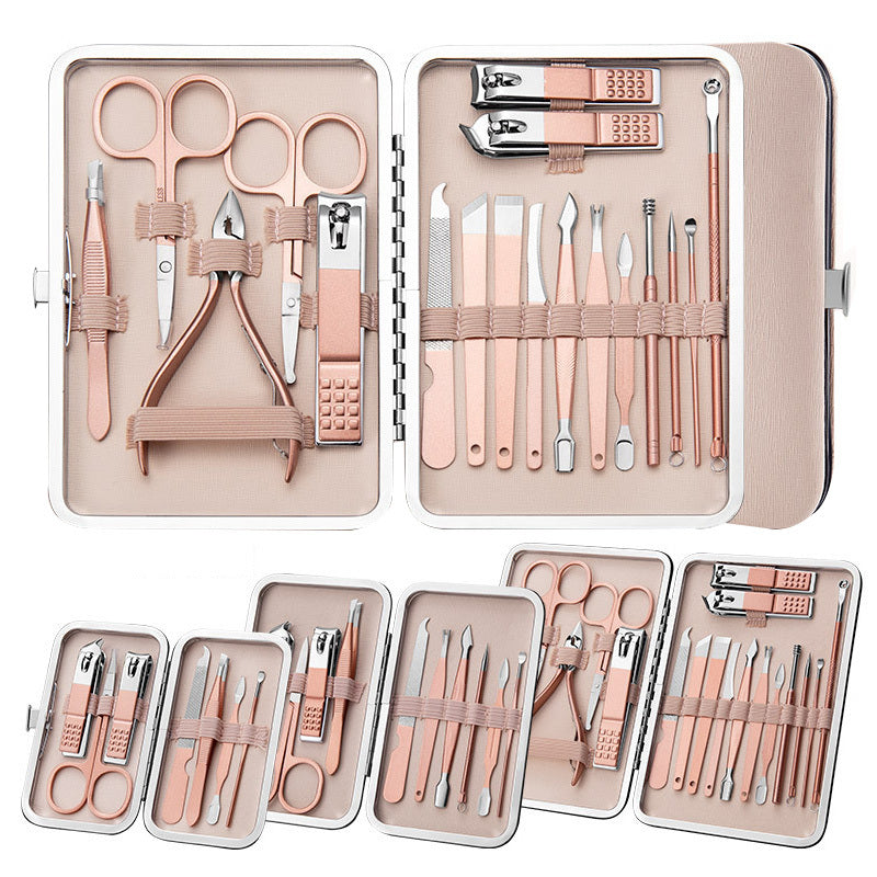 Professional Nail Care Set - Complete Manicure & Pedicure Kit with Leather Case