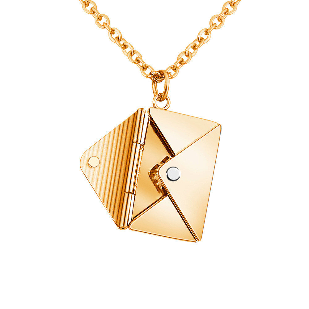 Love Letter Envelope Necklace - Romantic Titanium Steel Pendant