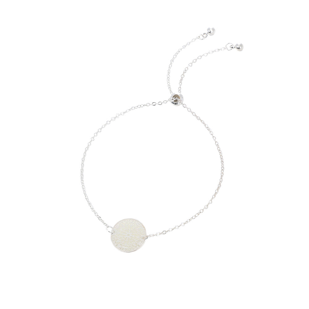 Glow in the Dark Textured Bracelet - Adjustable Silver Copper Jewelry