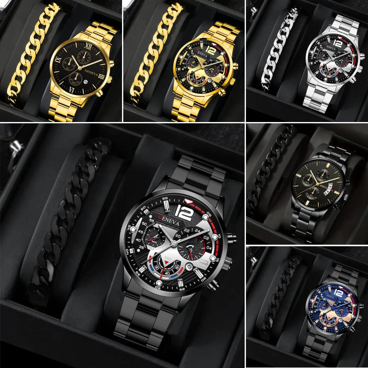Men's Business Watch & Bracelet Set - Valentine's Gift