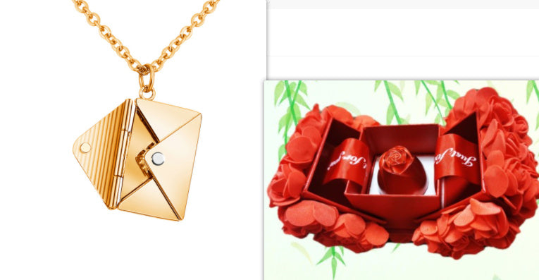 Love Letter Envelope Necklace - Romantic Titanium Steel Pendant