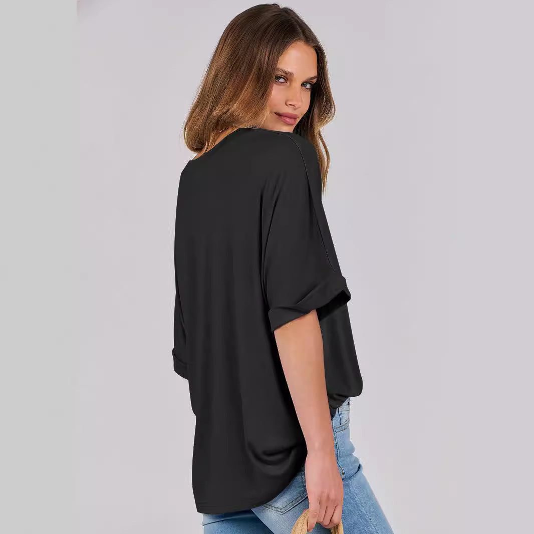 Women's Pullover Top Loose Short Sleeve - Summer Collection