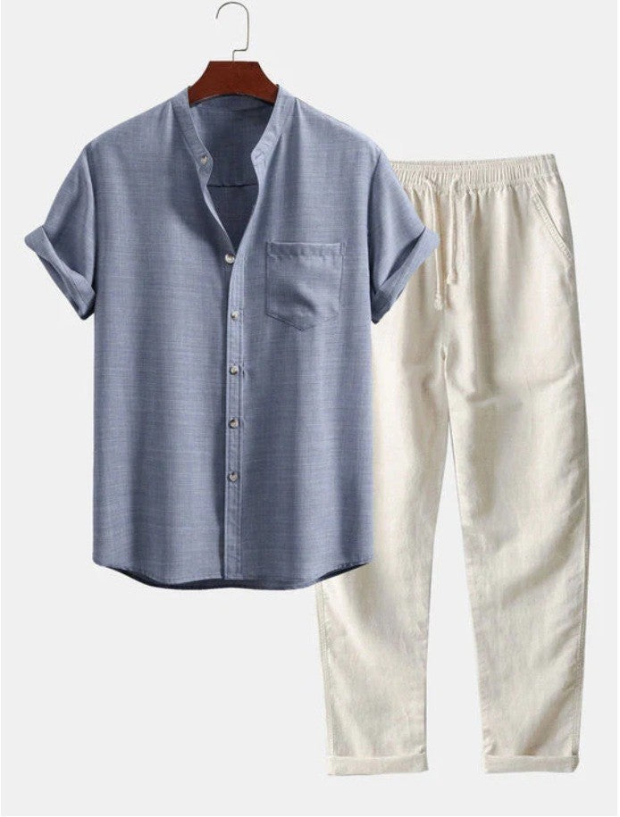 Men's 3D Digital Print Slim Fit Short Sleeve Shirt