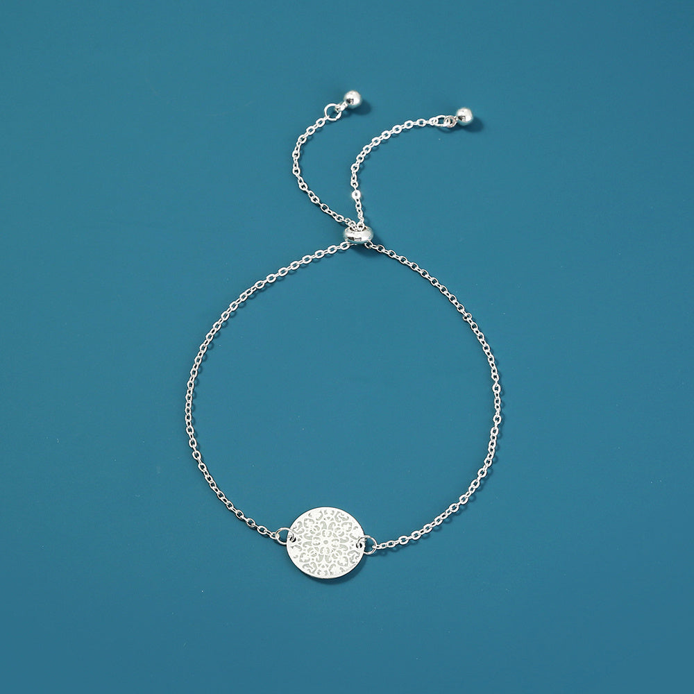 Glow in the Dark Textured Bracelet - Adjustable Silver Copper Jewelry