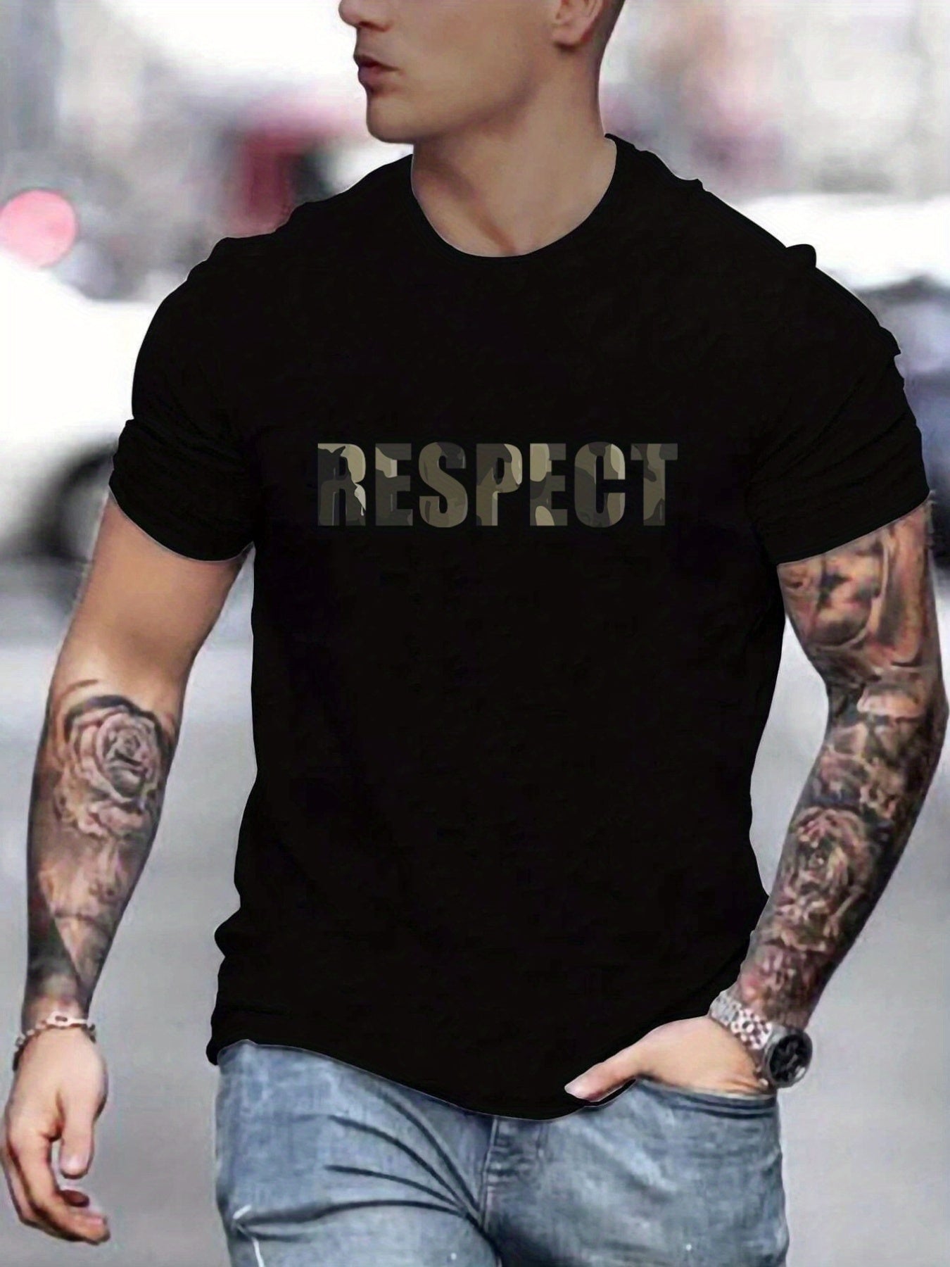 RESPECT Pattern Printed Men's T-Shirt - Stylish & Comfortable