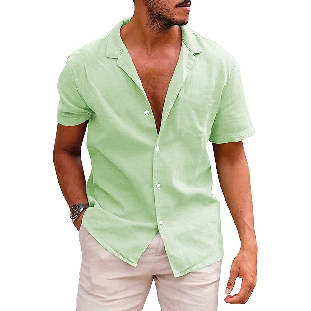 Men's Casual Button Down Shirt - Short Sleeve Beach Shirt for Summer