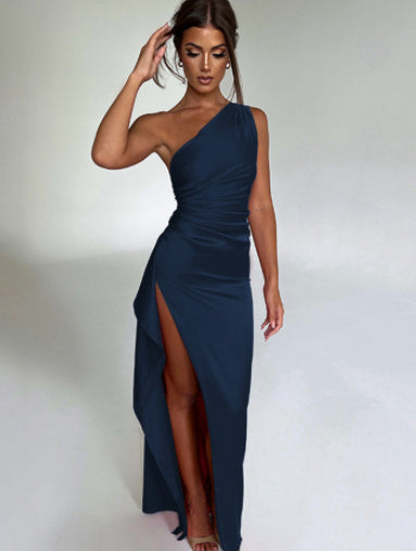 Elegant One-shoulder Satin Dress for Women - Summer Collection