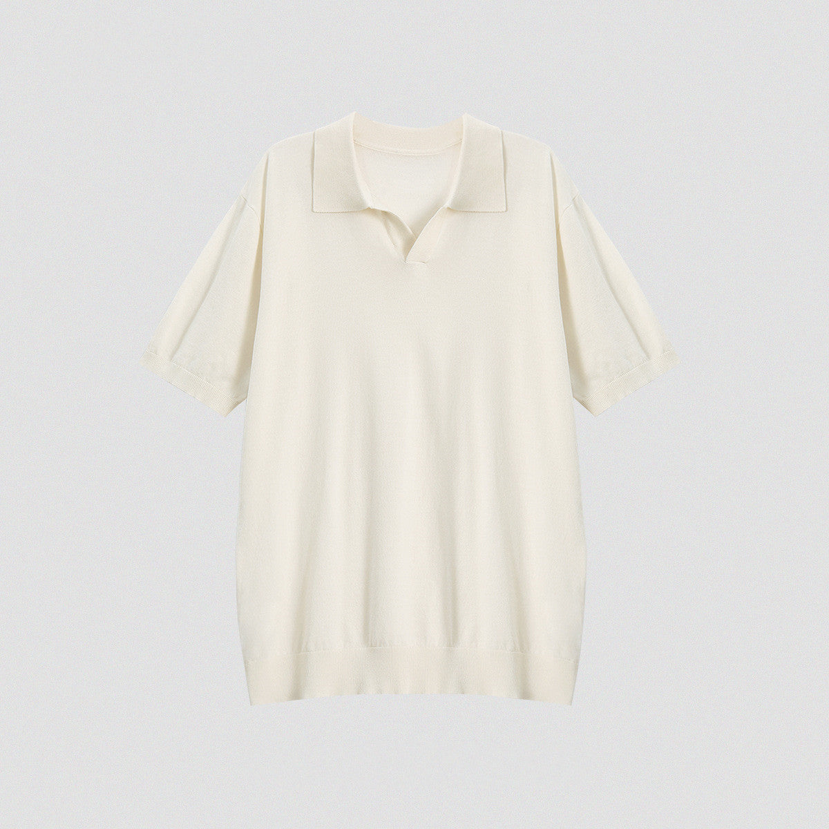 Men's Simple Short-sleeved Knitted T-shirt Top