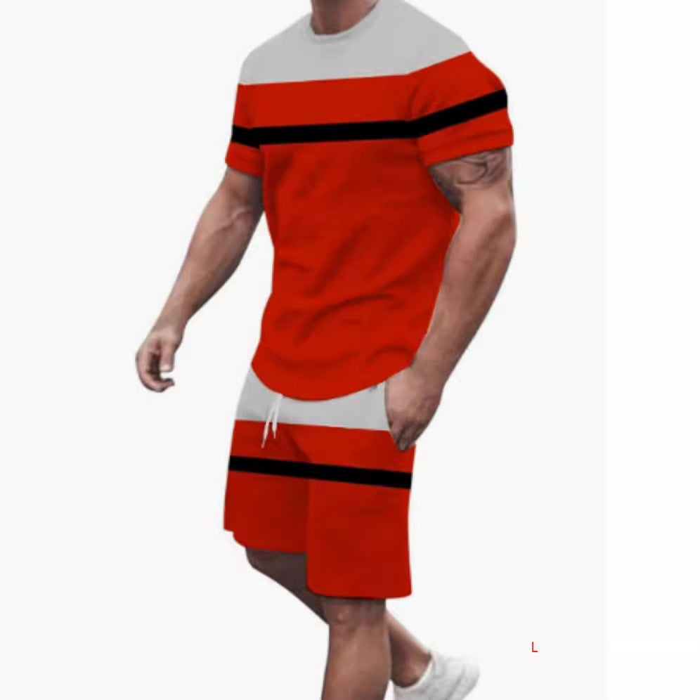 Men's Casual Printed Sportswear Two-Piece Set