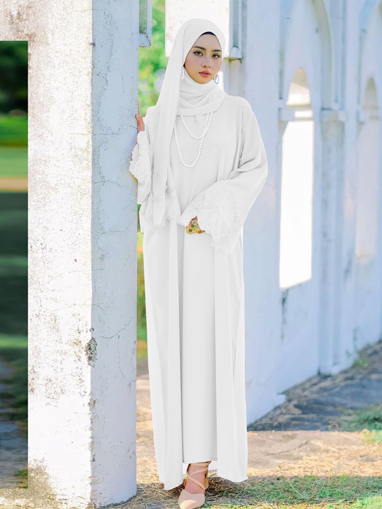 Women's Muslim Robe Malay Indonesian Dress With Headscarf