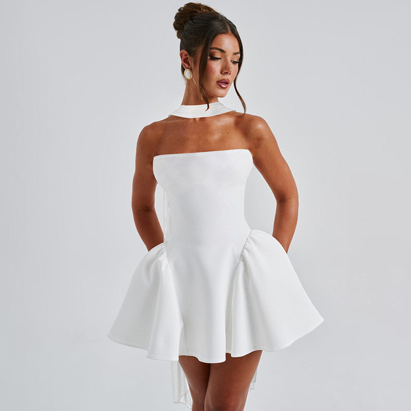 Sexy Tube Top Dress - Back Zipper Design - Short Dress for Party - Clothing for Women