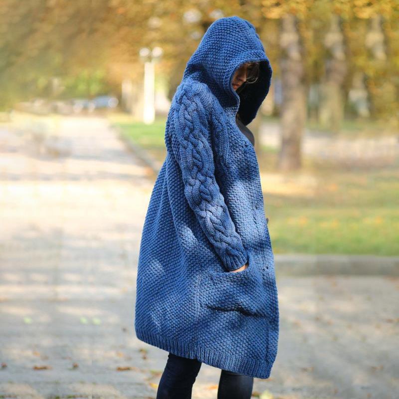 Women's Hooded Sweater Coat - Winter Collection