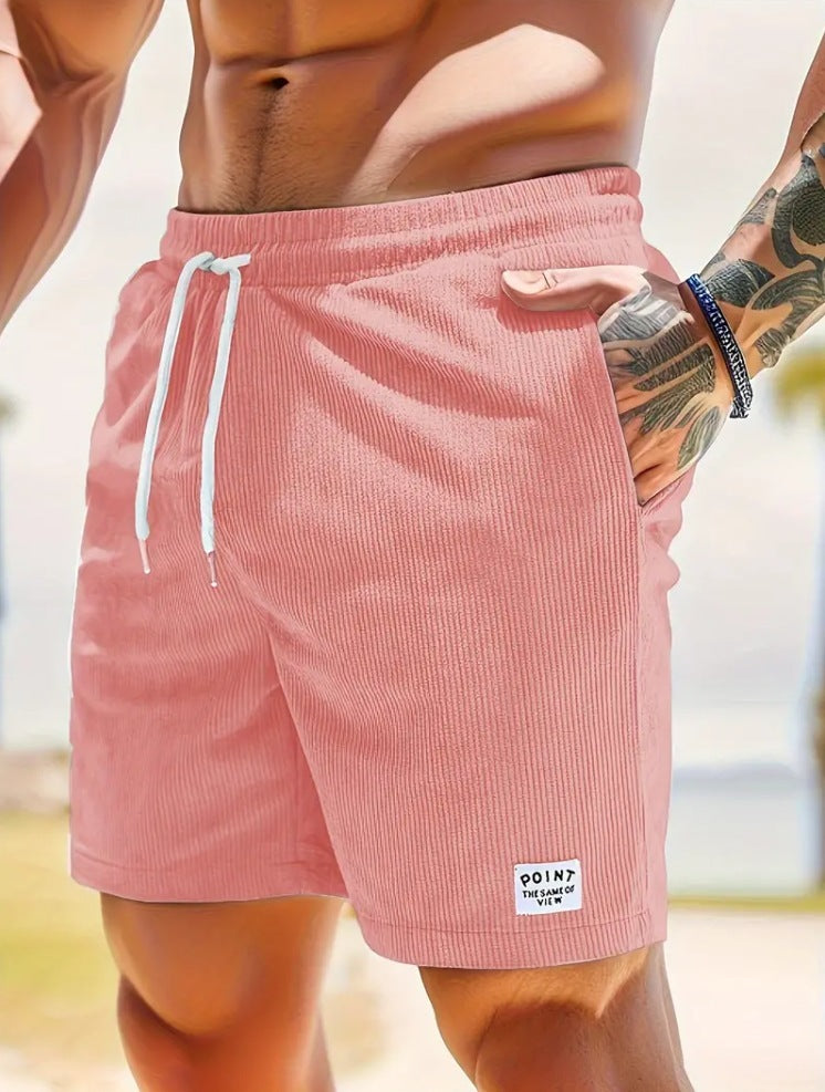 Men's Summer Corduroy Drawstring Shorts