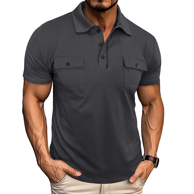 Men's Summer Polo Shirt with Pockets - Outdoor Fashion