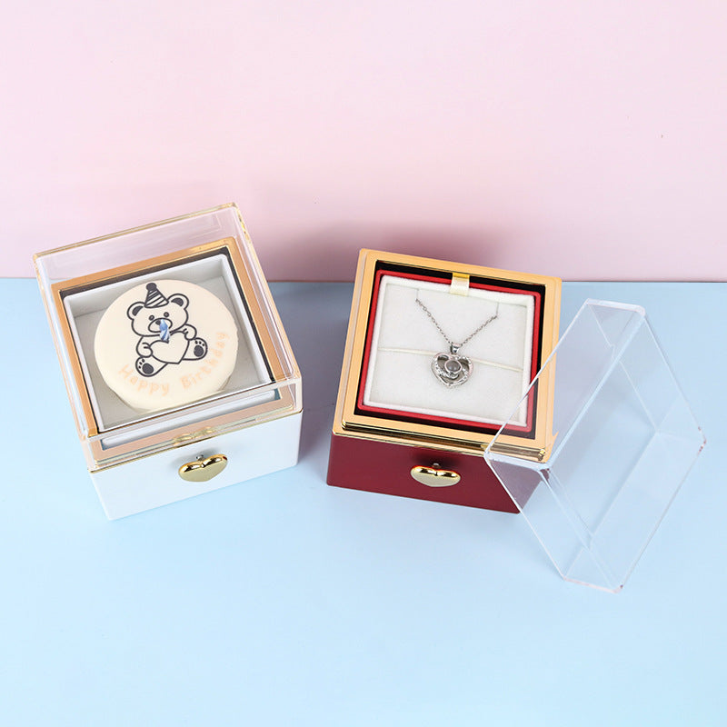 Bear Birthday Cake Surprise Flip Ring Box - A Unique Gift and Jewelry Combo