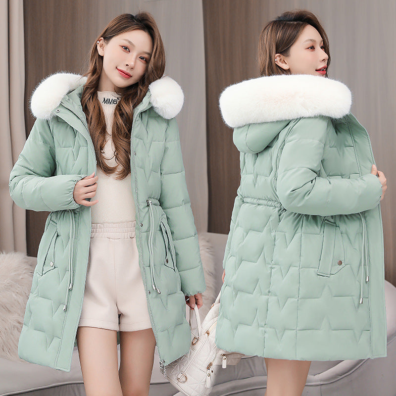 Cotton Coat Slim Fit Fur Collar Thickened - Winter Collection