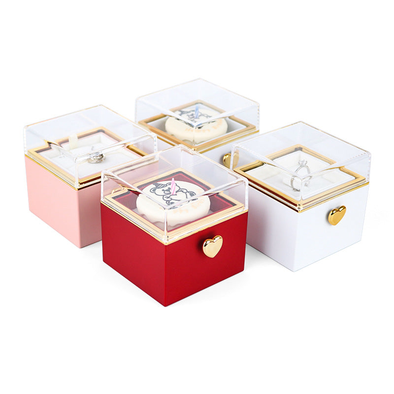 Bear Birthday Cake Surprise Flip Ring Box - A Unique Gift and Jewelry Combo