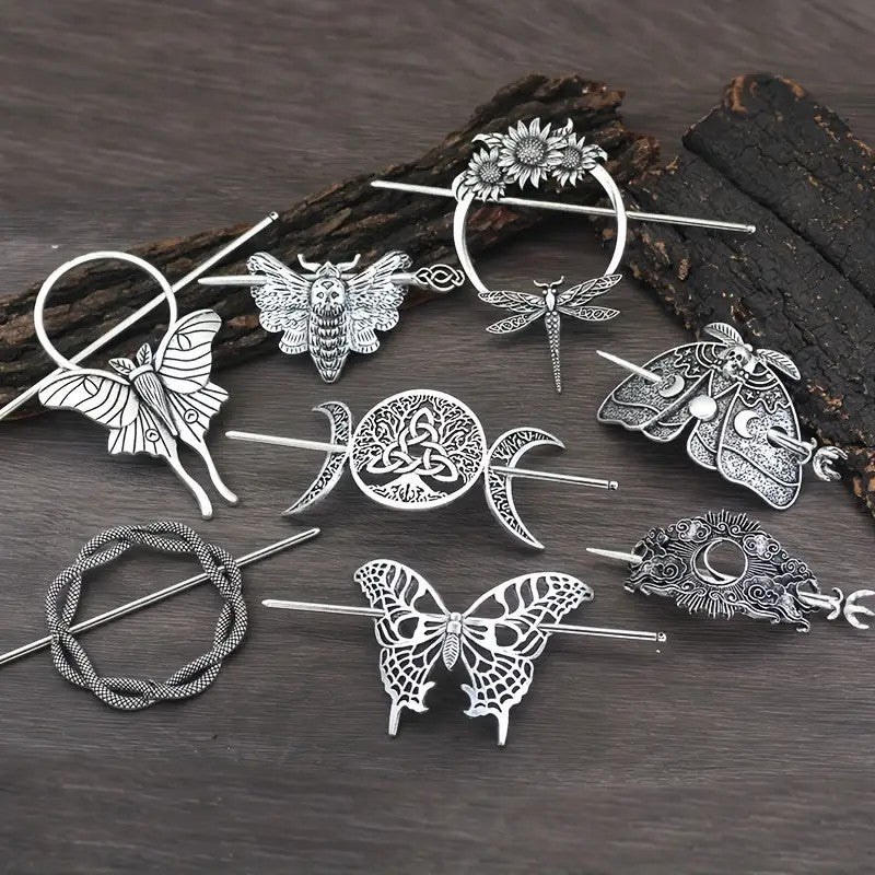 Viking Hair Barrettes - Norse Animal Alloy Hair Clips for Women
