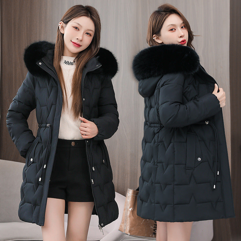 Cotton Coat Slim Fit Fur Collar Thickened - Winter Collection