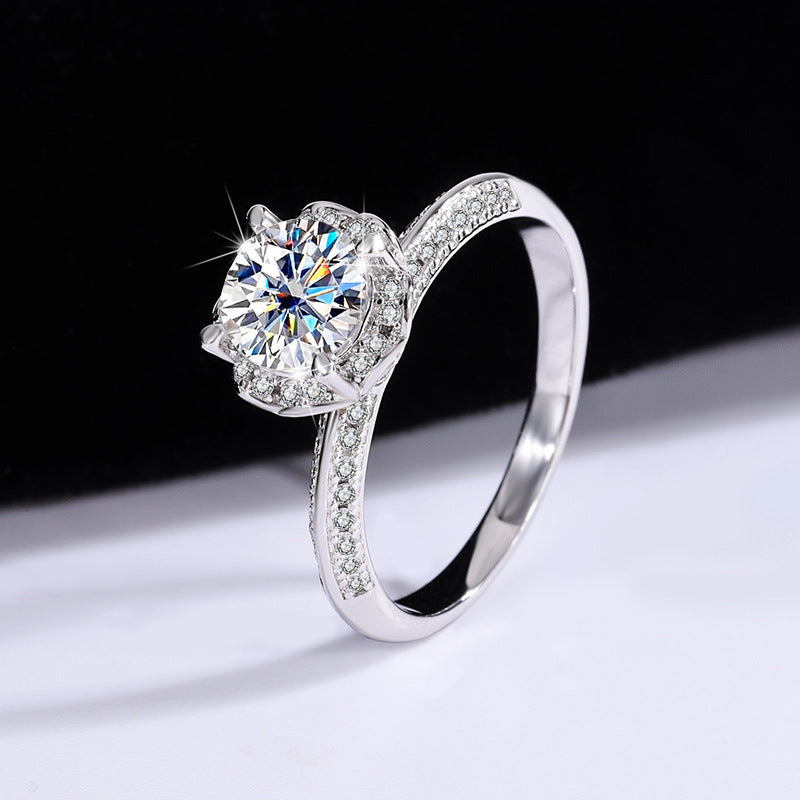 Moissanite Bridal Ring | Sterling Silver Bridal Ring | iukstore