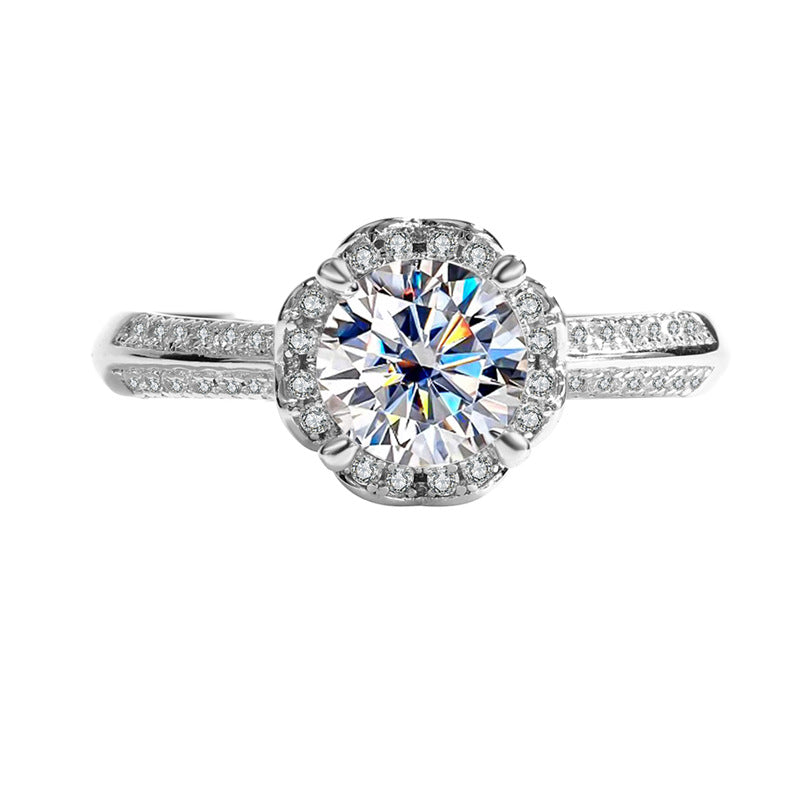 Moissanite Bridal Ring | Sterling Silver Bridal Ring | iukstore