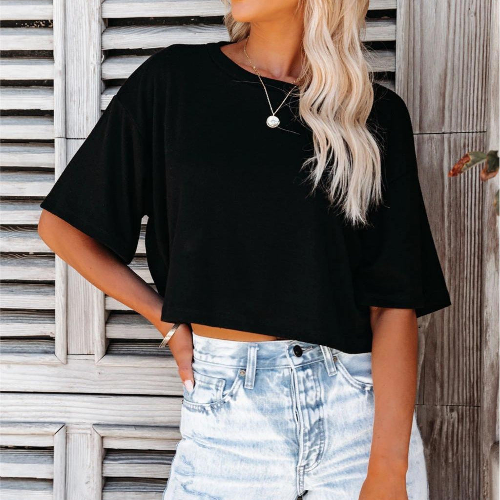 Versatile Solid Color T-Shirt for Women - Casual Fashion Essential