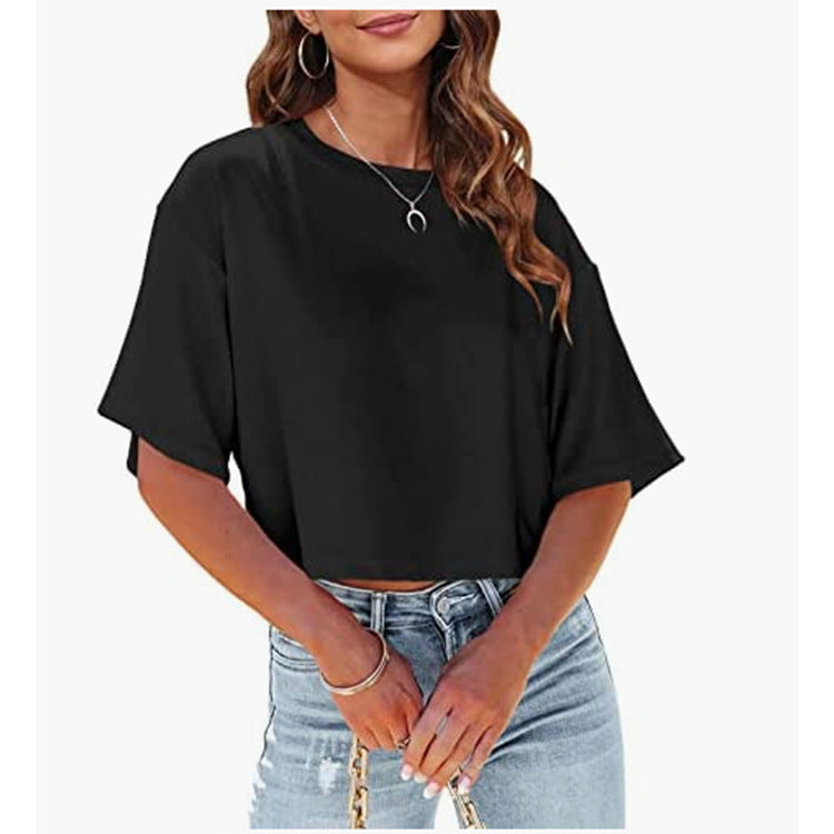Versatile Solid Color T-Shirt for Women - Casual Fashion Essential
