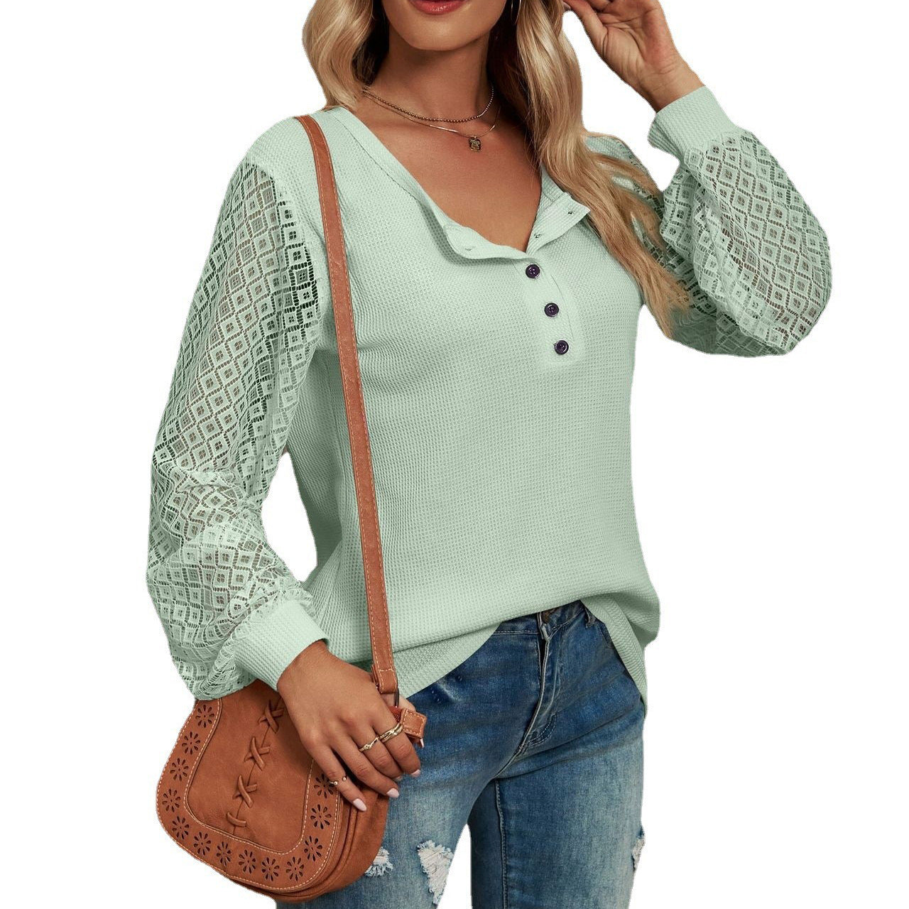 Waffle Lace Stitching Coat - Stylish & Warm