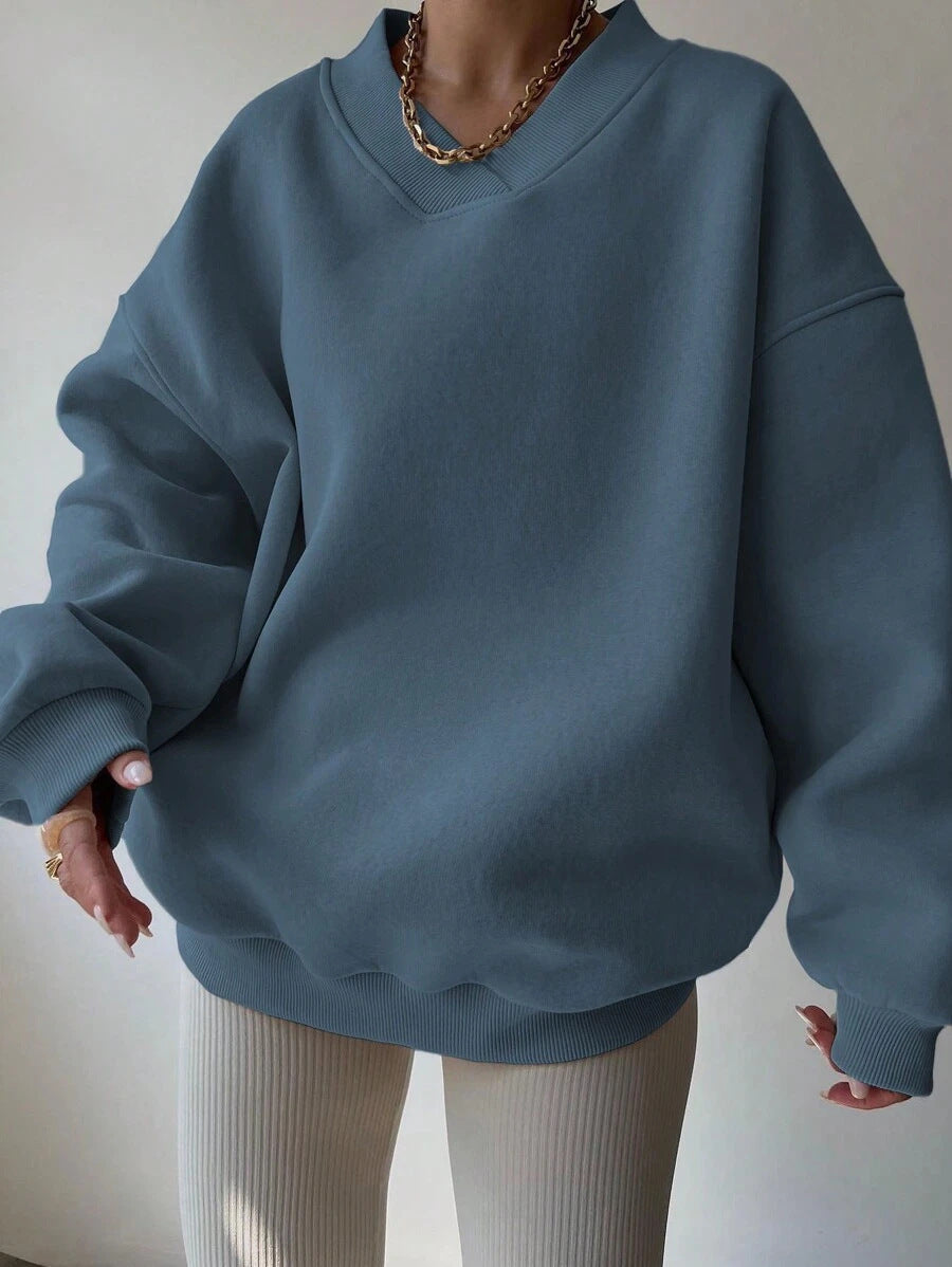 Women's Crew Neck Sweater - Comfortable Cotton Blend