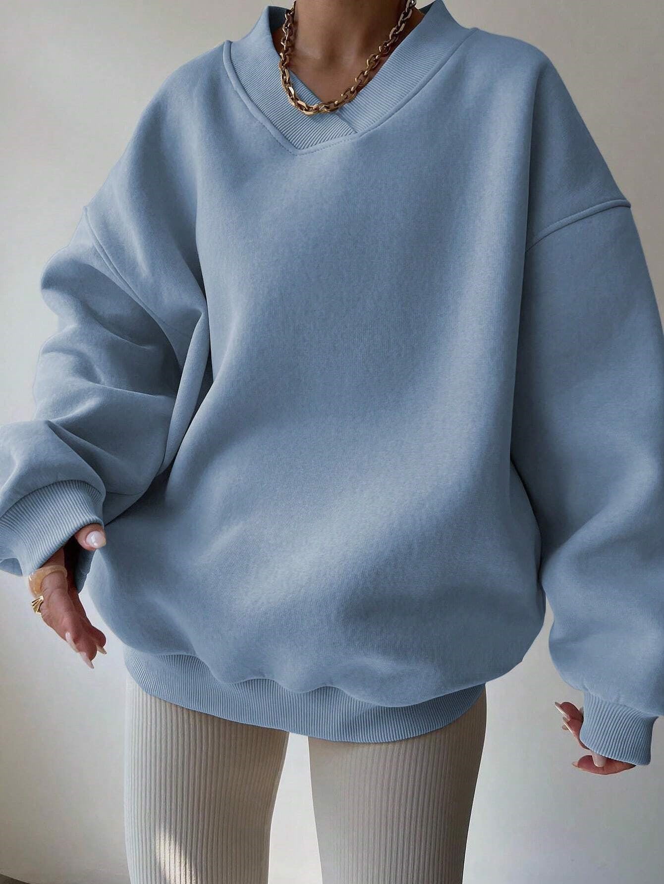 Women's Crew Neck Sweater - Comfortable Cotton Blend