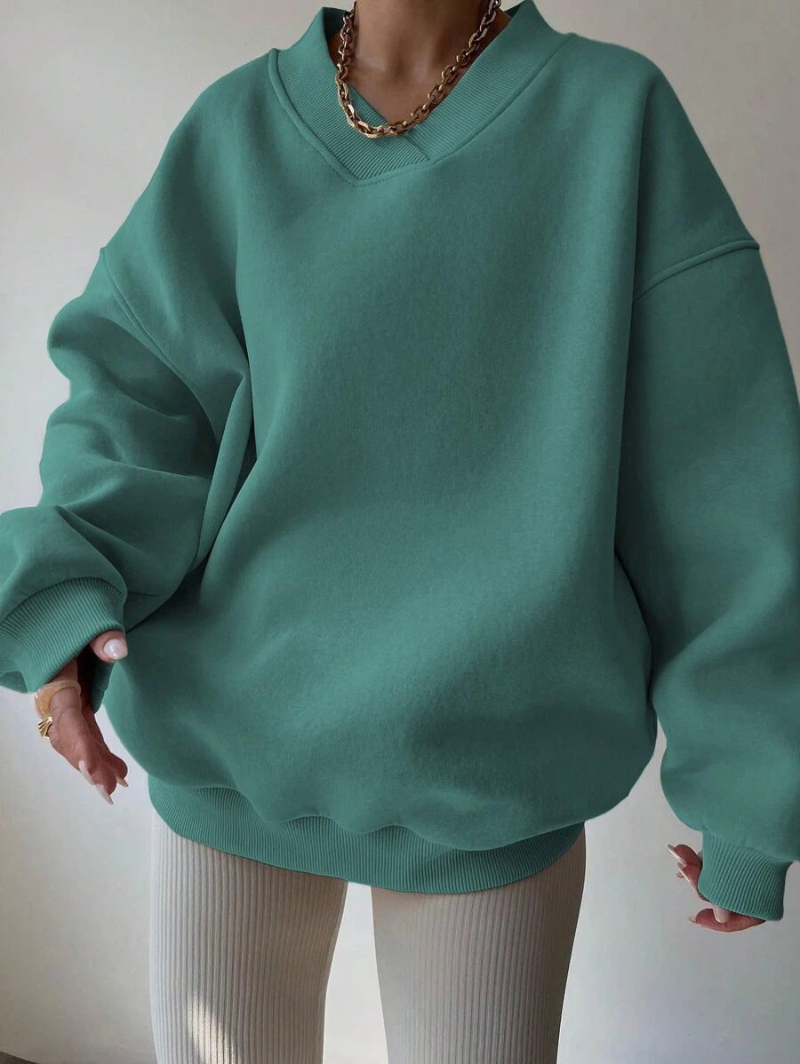 Women's Crew Neck Sweater - Comfortable Cotton Blend
