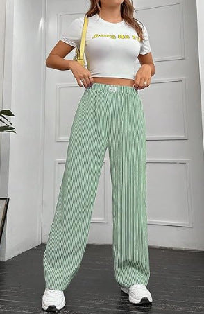 Women's Striped Wide Leg Pants