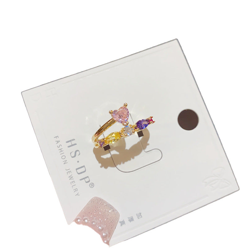 Colorful Open Ring | Luxury Zircon Ring | iukstore