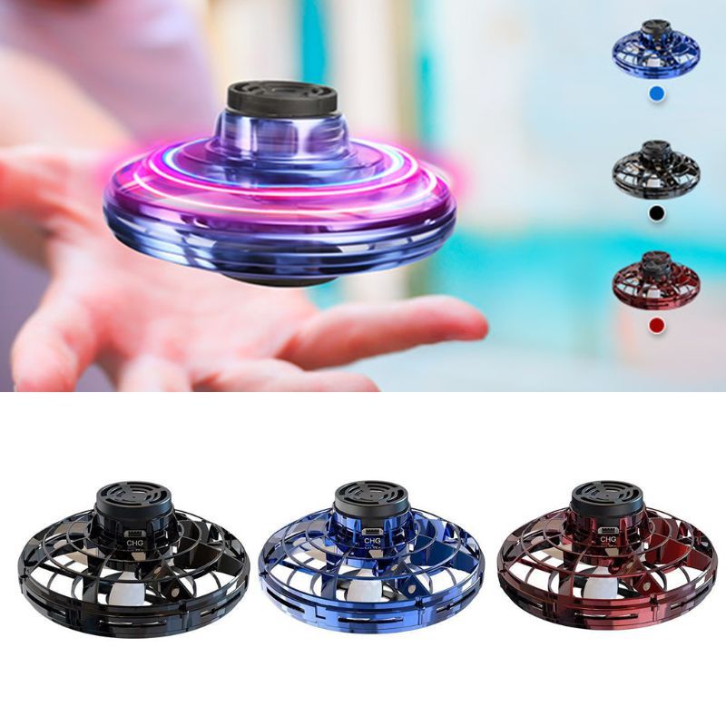 Mini Fingertip Gyro Drone - Interactive UFO Type Flying Helicopter Spinner Toy for Kids