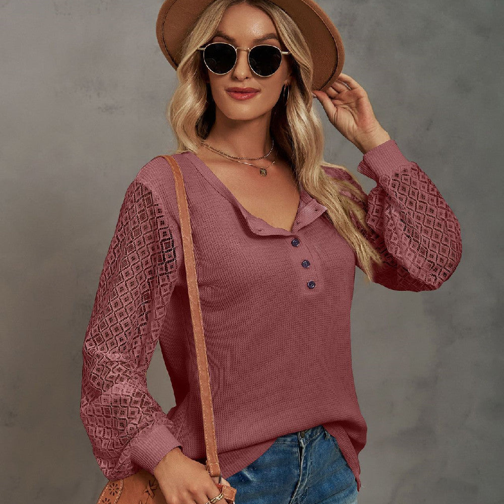 Waffle Lace Stitching Coat - Stylish & Warm